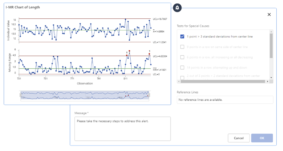 Conectar gráficas de control